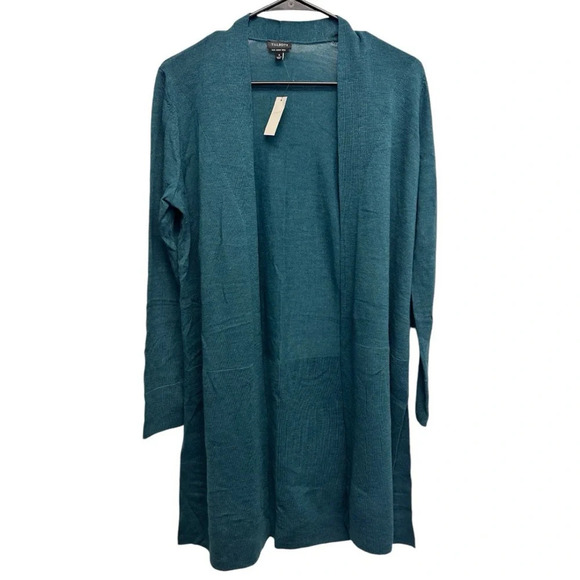 Talbots Open-Front Merino Wool Long Cardigan Casual Office Colorful Warm Cozy - Picture 2 of 9